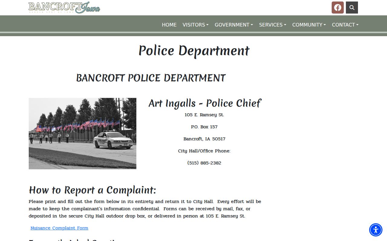 Bancroft Police Department source for Bancroft arrest records